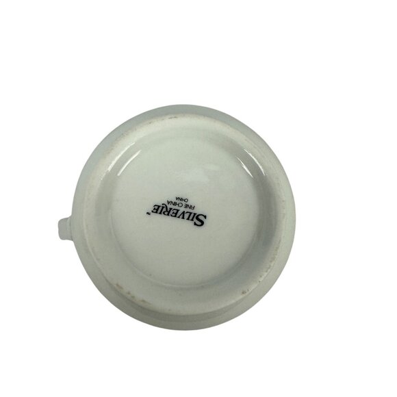 Silverie Sapphire Creamer Fine China Pink/Blue/White Floral Platinum Trim 1990 - Picture 4 of 5